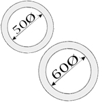 50Ø auf 60Ø Flexschläuche mit Reduzierung